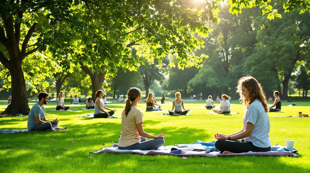 mindful breathing and nature walks